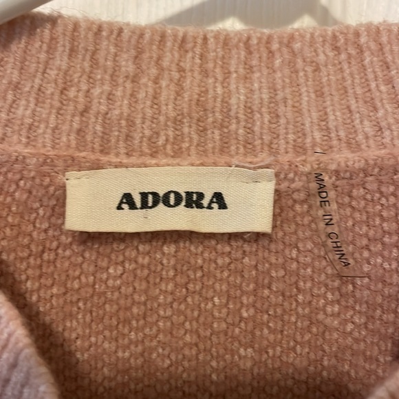 Adorable fuzzy hearts pink sweater eyelash mauve baby pink valentine - Picture 3 of 7